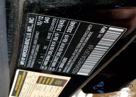 2013 Mercedes-Benz Ml 350 4Matic из США, поврежденный, VIN 4JGDA5HB2DA139169